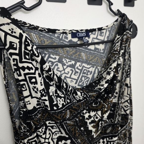 Chaps Black and White Women's Abstract Patten Shirt Size Large - Picture 4 of 7